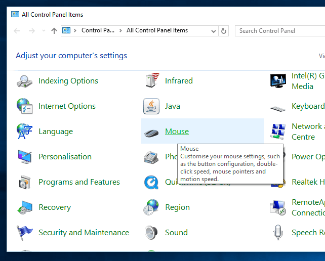 Configure Mouse on Windows with Mouse Control Panel